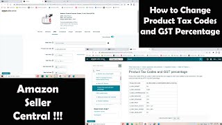 How to Change Product Tax Codes and GST Percentage in Amazon Seller Central [upl. by Rora]