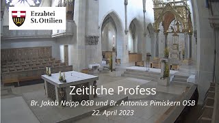 Zeitliche Profess Br Jakob Neipp und Br Antonius Pimiskern [upl. by Nylqcaj]