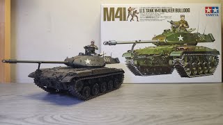 Tamiya M41 Walker Bulldog motorized 135 scale complete build from unboxing to final reveal [upl. by Gilbertson]