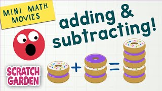 Adding amp Subtracting  Mini Math Movies  Scratch Garden [upl. by Kimberlyn]