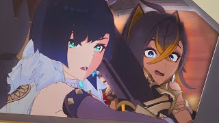 Yelan and Dehya steal a car animation  quotNameless Roadquot  DillonGoo x Genshin Collab [upl. by Sina]