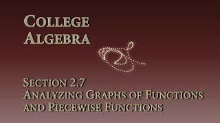 Math 1315  Section 27  Analyzing Graphs of Functions and Piecewise Functions [upl. by Ocirrej903]