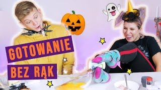 Gotowanie BEZ RĄK challenge 😱 Halloweenowe babeczki  Dominik Rupiński i Agnieszka Grzelak Vlog [upl. by Robi]