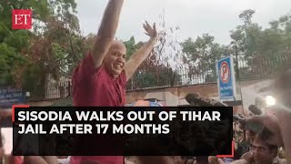 Manish Sisodia walks out of Tihar jail after 17 months says Kejriwal will also come out soon [upl. by Rosen107]