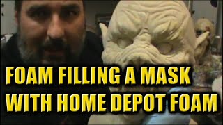 foam filling masks with home depot foam to make a prop head [upl. by Enajaras601]