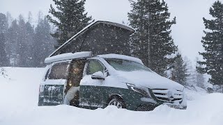 Car Camping CAUGHT IN A SNOW BLIZZARD  Austrian Alps 1800m above sea Winter Van Life ASMR [upl. by Tristan156]