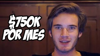 Pewdiepie diz que ganha 750000 por mês no youtube [upl. by Tarryn53]