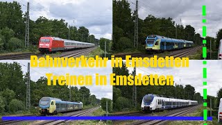 Bahnverkehr in Emsdetten  Treinen in Emsdetten 4K [upl. by Ennaisoj870]