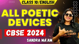 All Poetic Devices  Class 10 English  CBSE 2024  Sandra Maam [upl. by Valenba290]