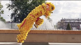 Urban Lion dance in Paris [upl. by Nauwaj261]