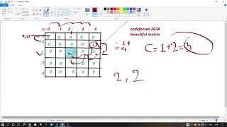 beautiful matrix 263A codeforces problem div A solution full explanation [upl. by Lancelle17]