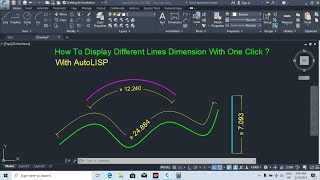 How to Display different lines dimensions in autocad  Autocad lisp [upl. by Aicel]