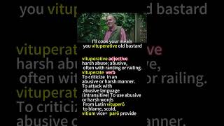 Words of the Day vituperative and vituperate Cinematic Tutorialvocabulary educational shorts [upl. by Ilyssa33]