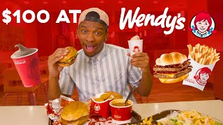 Trying 100 Worth Of Menu Items At Wendys New Breakfast Items [upl. by Areic363]