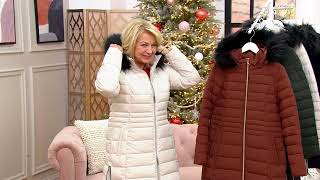 Nuage Stretch Puffer Coat with Removable Faux Fur Trim Hood on QVC [upl. by Highams]