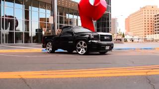 Dropped 2015 Gmc sierra single cab on 24s DUB does a sick burn out [upl. by Johppa42]