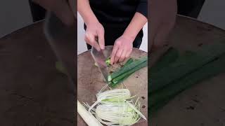 Big Green Onion cutting trick  Chinese style  shorts vairalvideo chefsufiyan [upl. by Adirahs]