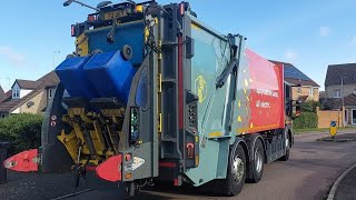 2023 Christmas Special Lunaz Electric Mercedes Econic Bin Lorry on Mixed Recycling UEV [upl. by Eelrefinnej]