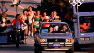 Carlos Lopes Comes Back To Win Marathon Gold  Los Angeles 1984 Olympics [upl. by Euqinomad683]