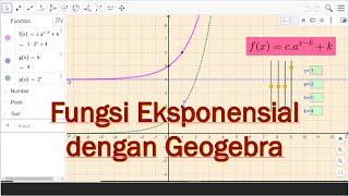 Fungsi Eksponensial Dengan Geogebra Matematika Peminatan Kelas X [upl. by Mosi]