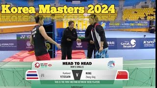 Fantastic  Kunlavut VITIDSARN Thai vs WANG Zheng Xing China Korea Masters Mens Singles Final [upl. by Wonacott446]