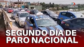 Segundo día de Paro Nacional Transportistas bloquean vías en Huara al sur de Lima [upl. by Klimesh]