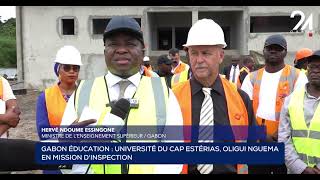 Visite du chantier de la future Université Polytechnique Polyvalente de Libreville Nord [upl. by Teahan]