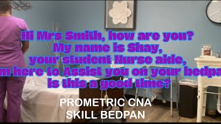 Prometric CNA BedPan Skill stoneacademyplus [upl. by Chipman]