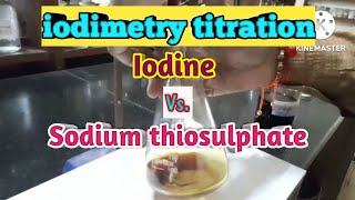 iodimetry titration  Titration of iodine with sodium thiosulphate [upl. by Ahseuqram]