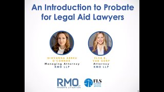 Introduction to Probate for Legal Aid Lawyers [upl. by Arratahs187]