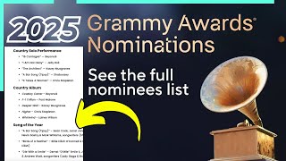 Grammy nominations 2025  grammy nominations 2025 Complete List of nominees [upl. by Mateya]