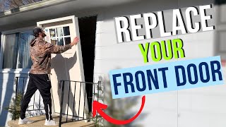 DIY Front Door Replacement How to Replace a Front Door StepbyStep [upl. by Fanechka90]