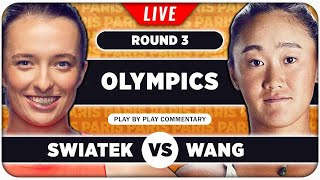 SWIATEK vs WANG • Paris Olympics 2024 • LIVE Tennis Play by Play Stream [upl. by Asselem599]