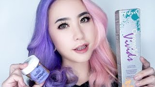 Lilac amp Pastel Pink Split Hair Tutorial Using Directions amp Pravana  Niken Nicula [upl. by Eenyaj]