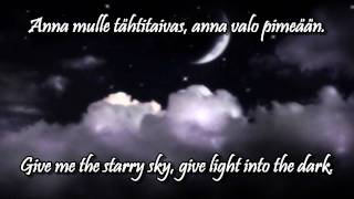 Anna mulle tähtitaivas wlyrics english finnish  Katri Helena [upl. by Eisele]