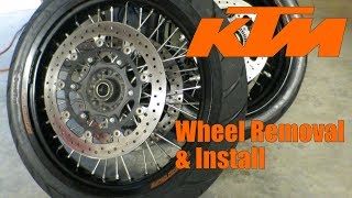 KTM Wheel Removal and Install  Back in the Garage [upl. by Rosenblatt]