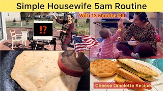 Simple Housewife 5am Morning To Evening Routine 🇺🇸  Pakistani Mom Daily Routine In America [upl. by Oruasi]