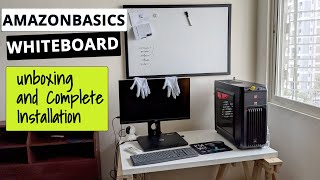 AmazonBasics Whiteboard Drywipe Magnetic  Unboxing and Complete Installation [upl. by Michelle546]