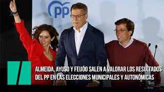 Almeida Ayuso y Feijóo valoran los resultados del PP en las elecciones municipales y autonómicas [upl. by Alilak]