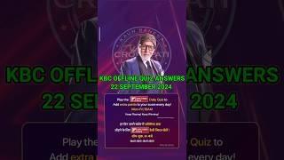 kbc daily offline quiz answer  23 SEPTEMBER 2024 [upl. by Aneeram]