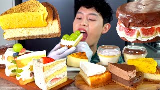 ASMR 앨리스 케이커리 🍰 조각케이크 타르트 컵티라미수 먹방 Various Piece Cake With Cup Tiramisu Coconut Milk MuKBang [upl. by Lloyd]