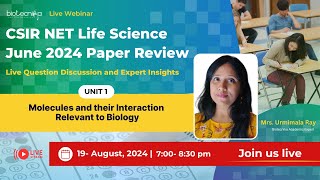 CSIR NET Life Science June 2024 Paper Review  Unit 1 Molecules and their Interaction [upl. by Daahsar]