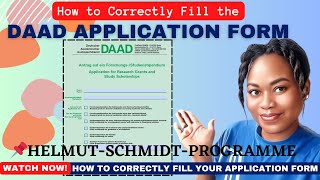 HOW TO FILL THE DAAD APPLICATION FORM TO WIN THE DAAD SCHOLARSHIP 2025  HELMUTSCHMIDTPROGRAMME [upl. by Eelrebma426]