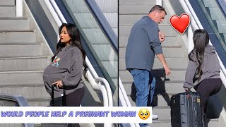 Would People Help a Pregnant Woman Walking Up The Stairs 🥺  Social Experiment [upl. by Irolav]