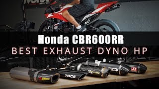 Honda CBR600RR Exhaust Dyno HP Comparison Toce Akrapovic Two Brothers Arrow Yoshimura Stock [upl. by Debee338]