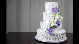 How To Make your Own Buttercream Wedding Cake  Part 2  Global Sugar Art [upl. by Bartel]