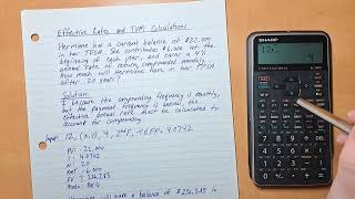 Using Effective Rates In TVM Calculations  SHARP EL738XT Financial Calculator [upl. by Elletnuahs]