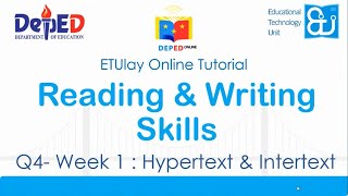 Hypertext and Intertext  Reading and Writing Skills  SHS Quarter 24 Week 1 [upl. by Titus35]