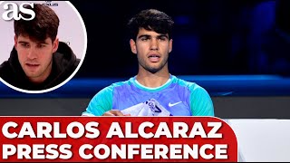 CARLOS ALCARAZ PRESS CONFERENCE  ATP FINALS [upl. by Ahcas]