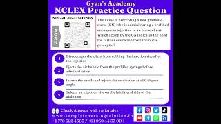 NCLEX Practice Questions Sep 21 2024 nursingexam nursingtest studentnurses nclex injection [upl. by Inobe]